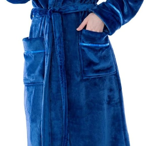 Fleece Robe For Women, Plush Warm Bathrobe Womens, Fluffy Soft Spa Long Robe - Picture 4 of 4